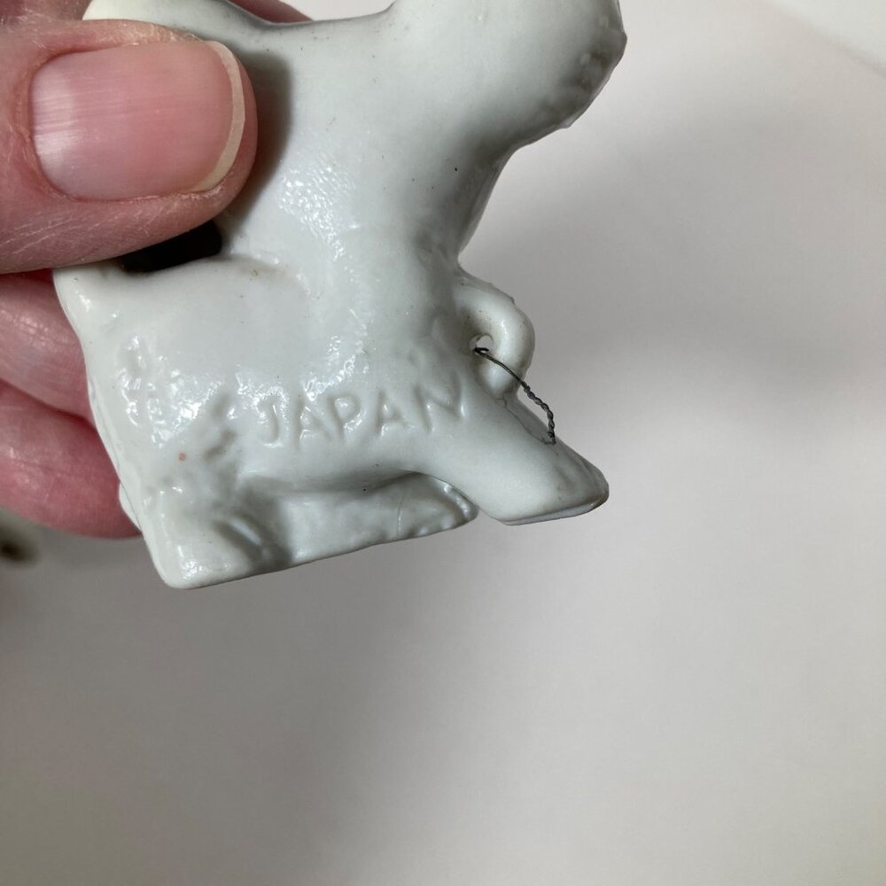 Vintage Japan Porcelain Cow Dog Puppie 2" Flaw‎ - Picture 6 of 11